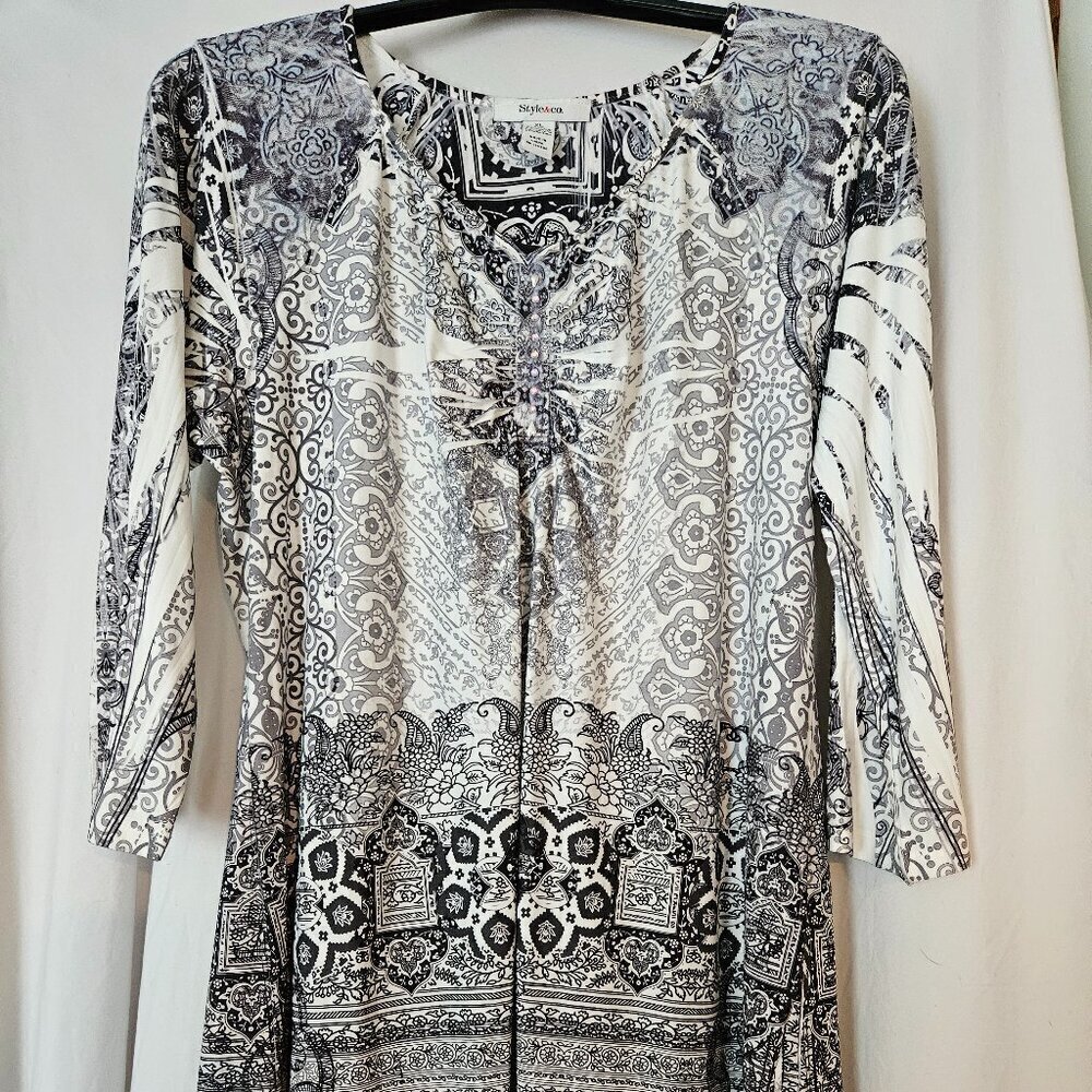 Style & Co 3/4 sleeve top XL Polyester 100%‎
